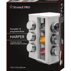 STARKE HARPER Komplet przyprawników 12 el / stal nierdzewna / biały