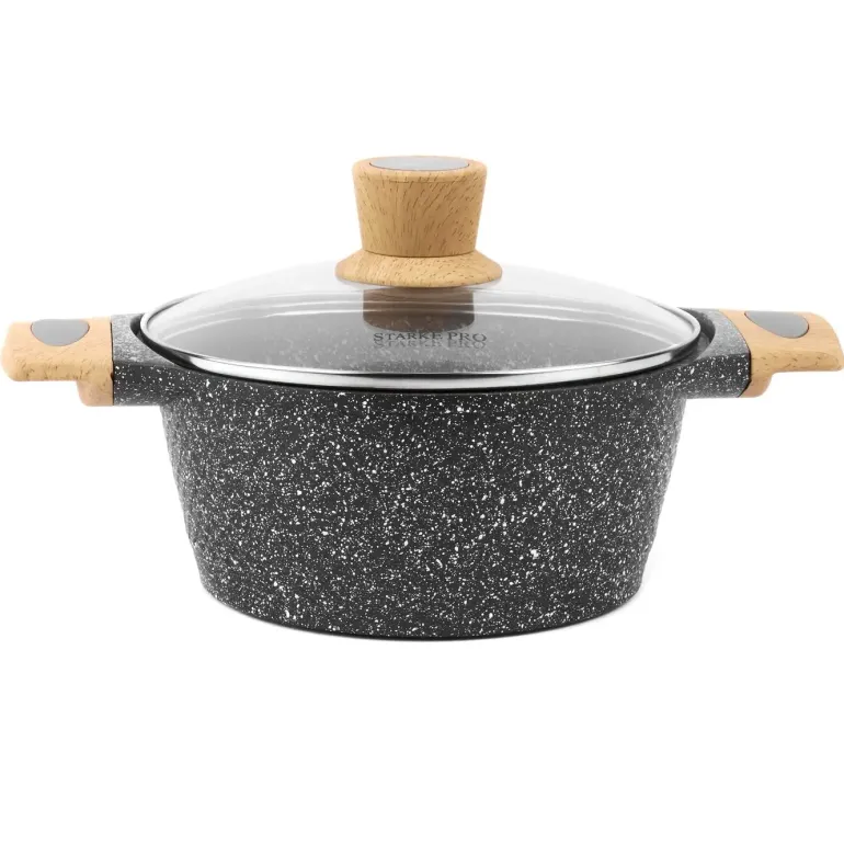 STARKE PRO ASHEN GRANITE Garnek 20 x 9,5 cm z pokrywką / Greblon® C3