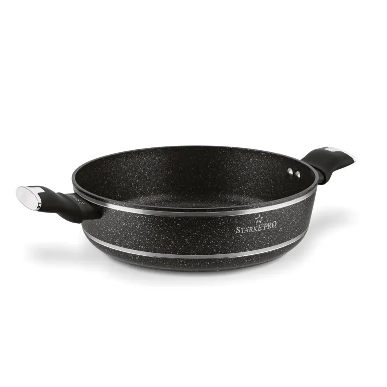 STARKE PRO CELEBRITY MARBLE Patelnia głęboka 28 cm + pokrywka / dwa uchwyty / non-stick / indukcja