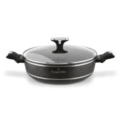 STARKE PRO CELEBRITY MARBLE Patelnia głęboka 28 cm + pokrywka / dwa uchwyty / non-stick / indukcja
