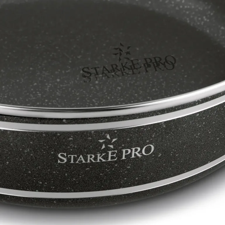 STARKE PRO CELEBRITY MARBLE Patelnia głęboka 28 cm + pokrywka / dwa uchwyty / non-stick / indukcja