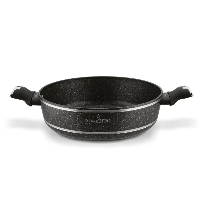 STARKE PRO CELEBRITY MARBLE Patelnia głęboka 28 cm + pokrywka / dwa uchwyty / non-stick / indukcja