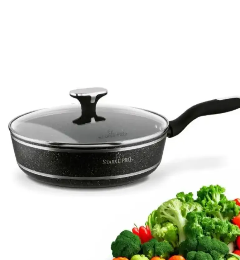 STARKE PRO CELEBRITY MARBLE Patelnia głęboka 28 cm + pokrywka / non-stick / indukcja