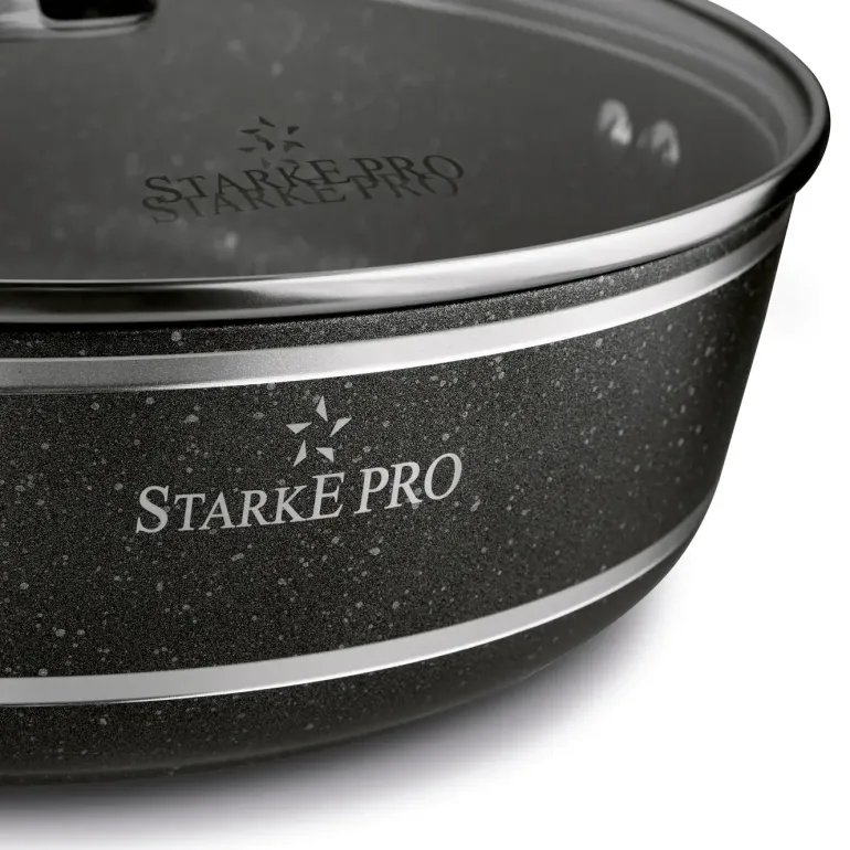 STARKE PRO CELEBRITY MARBLE Patelnia głęboka 28 cm + pokrywka / non-stick / indukcja