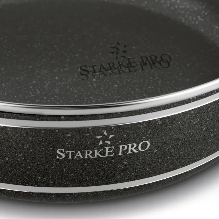 STARKE PRO CELEBRITY MARBLE Patelnia głęboka 24 cm + pokrywka / non-stick / indukcja