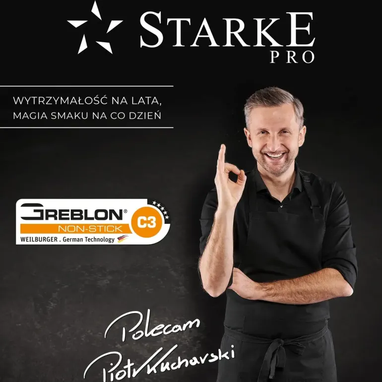 STARKE PRO CROWS MARBLE Patelnia z pokrywką 28 cm / powłoka marmurkowa / indukcja