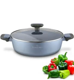 STARKE PRO DOUBLE Patelnia 28 cm z pokrywką / dwa uchwyty / non-stick / indukcja