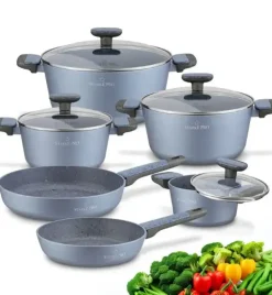 STARKE PRO DOUBLE Zestaw garnków 10 el z pokrywkami / non-stick / indukcja