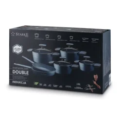 STARKE PRO DOUBLE Zestaw garnków 10 el z pokrywkami / non-stick / indukcja