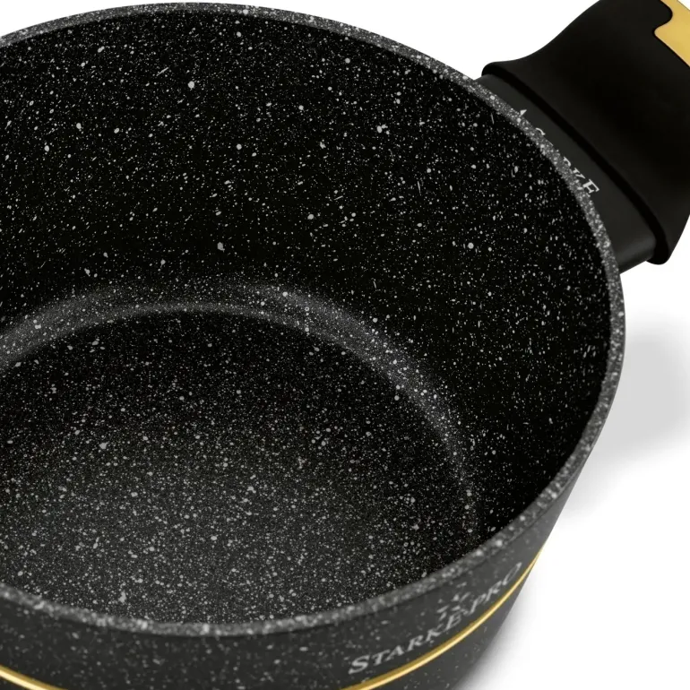 STARKE PRO GOLDEN MARBLE Zestaw garnków 10 el z pokrywkami / non-stick / indukcja