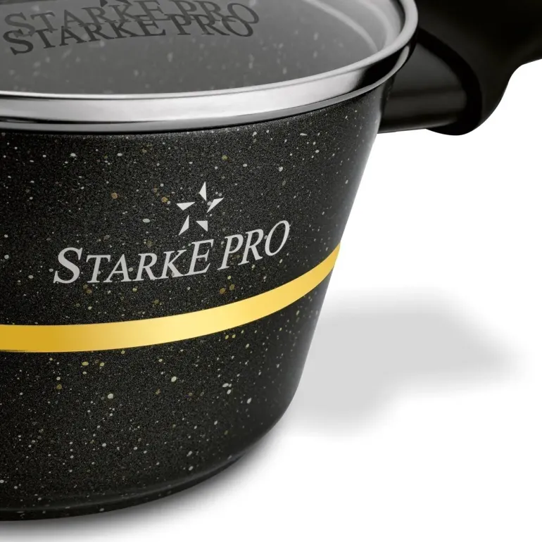 STARKE PRO GOLDEN MARBLE Zestaw garnków 10 el z pokrywkami / non-stick / indukcja