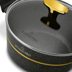 STARKE PRO GOLDEN MARBLE Zestaw garnków 10 el z pokrywkami / non-stick / indukcja