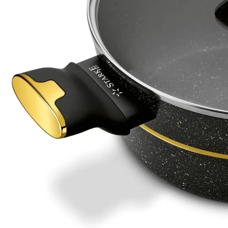 STARKE PRO GOLDEN MARBLE Zestaw garnków 10 el z pokrywkami / non-stick / indukcja