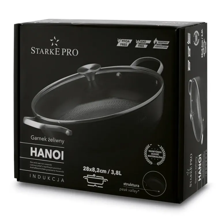 STARKE PRO HANOI Garnek 3,8 L z pokrywką 28 cm / żeliwny / indukcja