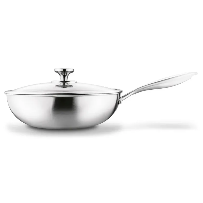 STARKE PRO LINESTA STEEL WOK 30X9 CM Z POKRYWKĄ SREBRNY NIERDZEWNY