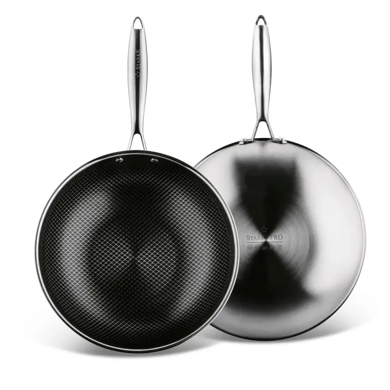 STARKE PRO LINESTA STEEL WOK 30X9 CM Z POKRYWKĄ SREBRNY NIERDZEWNY
