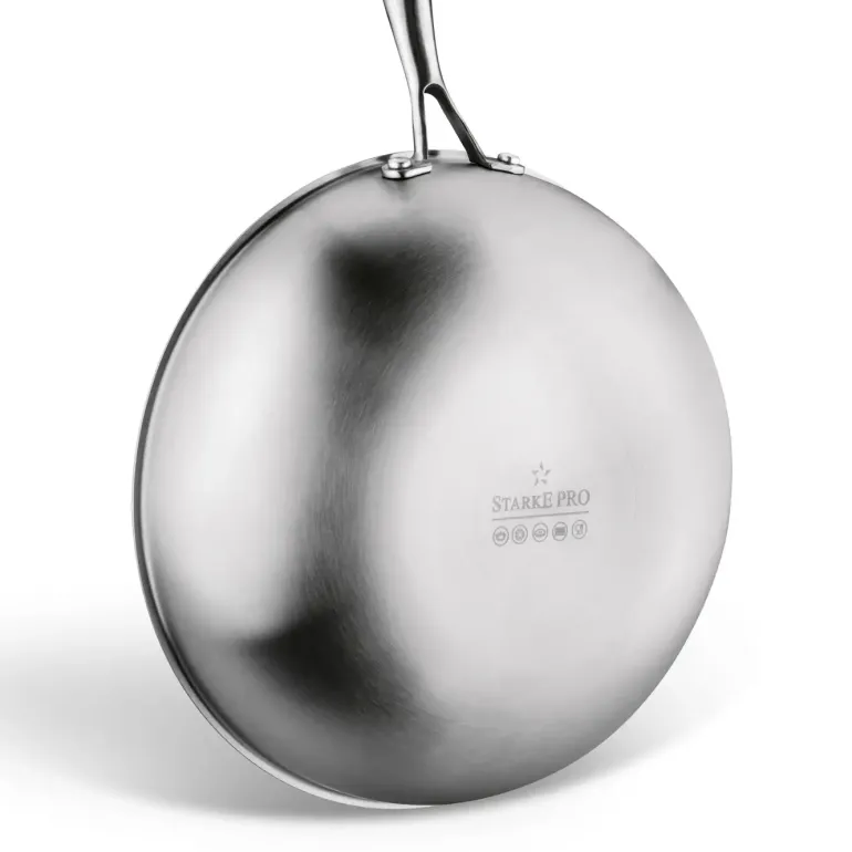 STARKE PRO LINESTA STEEL WOK 30X9 CM Z POKRYWKĄ SREBRNY NIERDZEWNY