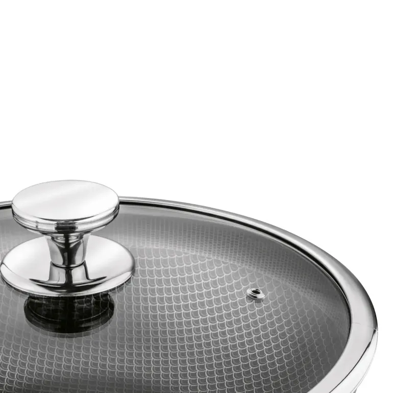 STARKE PRO LINESTA STEEL WOK 30X9 CM Z POKRYWKĄ SREBRNY NIERDZEWNY