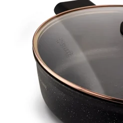 STARKE PRO STARLET PATELNIA KRÓT. UCH. Z POKRYWKĄ BLACK 28X8CM