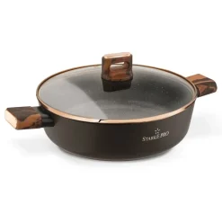 STARKE PRO STARLET PATELNIA KRÓT. UCH. Z POKRYWKĄ BROWN 28X8CM