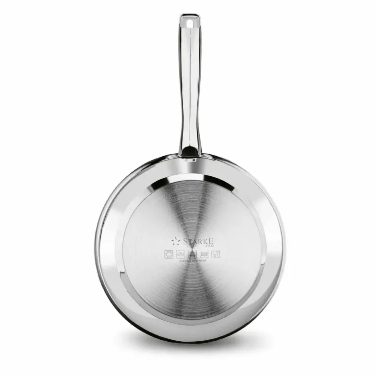 STARKE PRO TREVISO Patelnia 24 cm + pokrywka / Greblon® C3+ / indukcja / stal nierdzewna