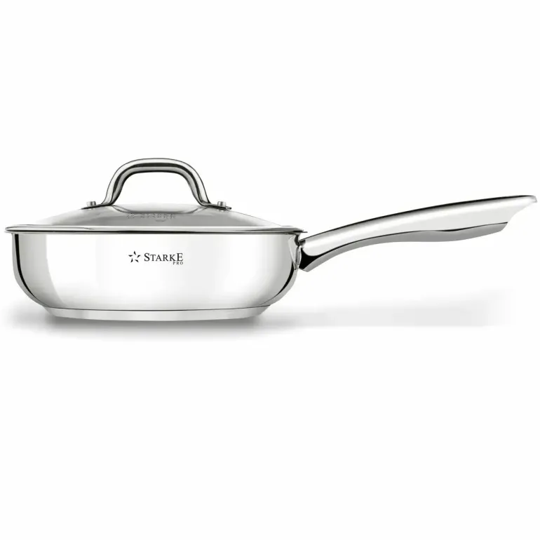 STARKE PRO TREVISO Patelnia 24 cm + pokrywka / Greblon® C3+ / indukcja / stal nierdzewna