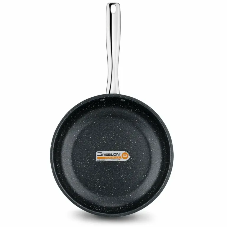 STARKE PRO TREVISO Patelnia 24 cm + pokrywka / Greblon® C3+ / indukcja / stal nierdzewna