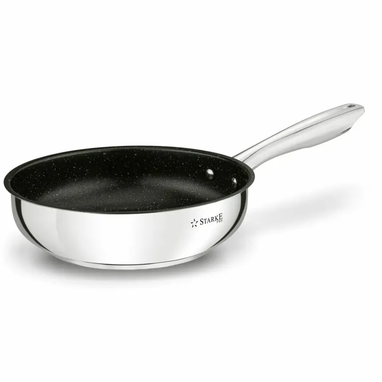 STARKE PRO TREVISO Patelnia 24 cm + pokrywka / Greblon® C3+ / indukcja / stal nierdzewna