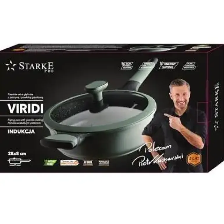 STARKE PRO VIRIDI Patelnia granitowa 28 cm / indukcja / aluminium / głęboka