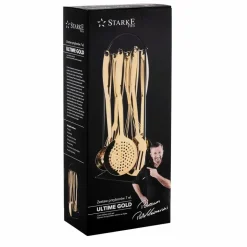 STARKE ULTIME GOLD Komplet 6 kuchennych przyborów na stojaku / stal nierdzewna