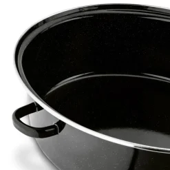 TADAR Brytfanna owalna z okuciem i grillem 6,5 L / czarna / emaliowana / stal węglowa