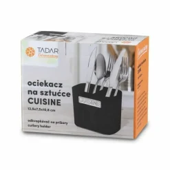 TADAR Cuisine Ociekacz na sztućce 13,5 x 7,5 x 10,8 cm / czarny