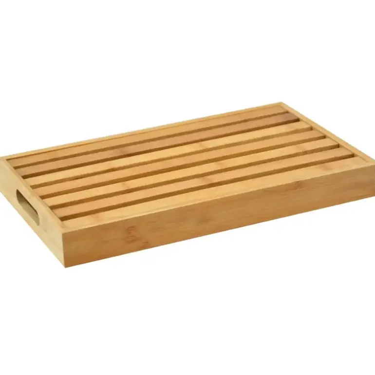 TADAR Deska bambusowa do krojenia pieczywa 2w1 / z tacą do serwowania dań FIBRA / 38 x 23 cm