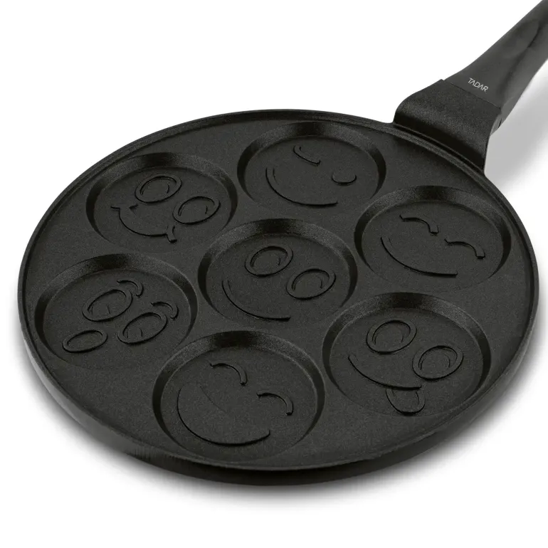 TADAR EMOTKI Patelnia do pancakes i placków 26,5 cm / czarna / non-stick / indukcja