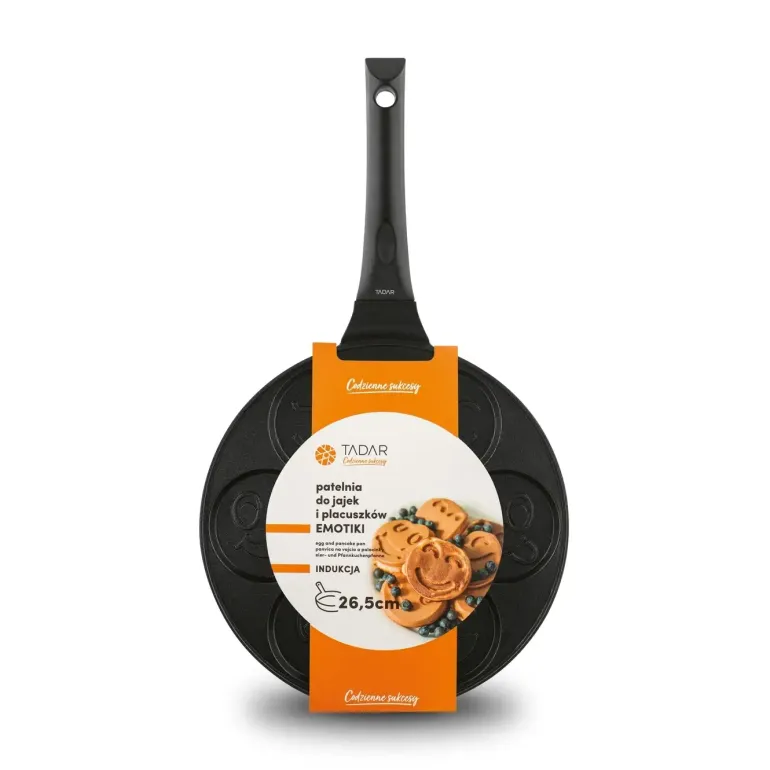 TADAR EMOTKI Patelnia do pancakes i placków 26,5 cm / czarna / non-stick / indukcja