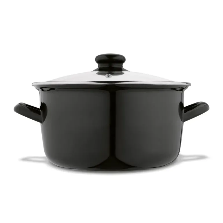 TADAR Garnek do frytek 3,2 l / z sitkiem i pokrywką / emalia