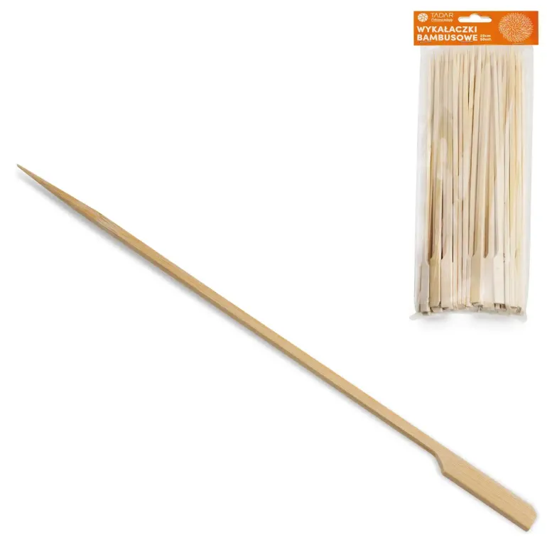 TADAR Jednorazowe wykałaczki drewniane 25 cm / zestaw 50 sztuk / drewno bambusowe