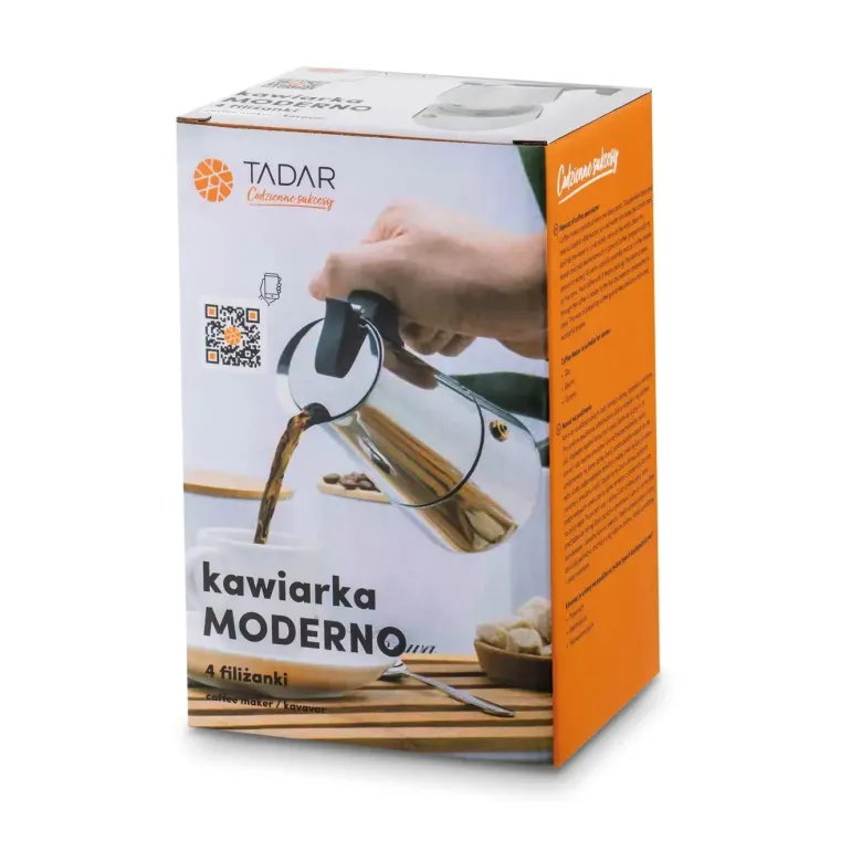 TADAR MODERNO Kawiarka do espresso 240 ml / 4 filiżanki / stal nierdzewna
