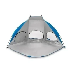TADAR | Namiot plażowy parawan biwak ogród 220x115x115 cm z okienkami + torba / niebieski