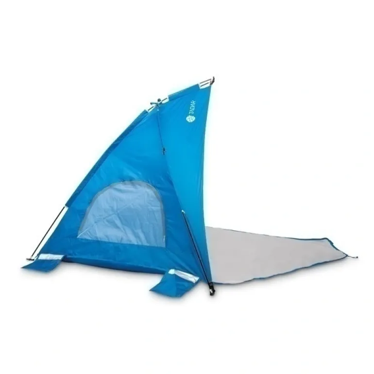TADAR | Namiot plażowy parawan biwak ogród 220x115x115 cm z okienkami + torba / niebieski