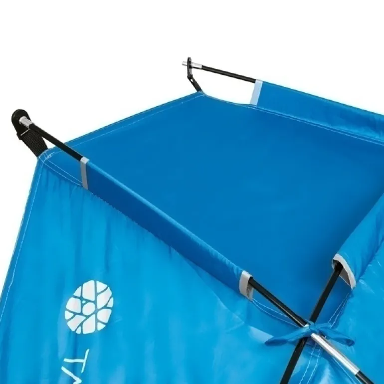 TADAR | Namiot plażowy parawan biwak ogród 220x115x115 cm z okienkami + torba / niebieski