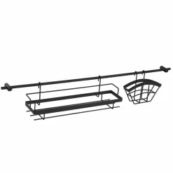 TADAR Reling kuchenny z akcesoriami 76 cm / czarny