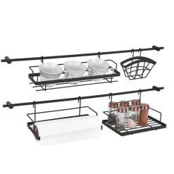 TADAR Reling kuchenny z akcesoriami 76 cm / czarny