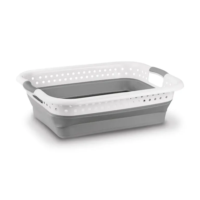 TADAR SILICO KOSZ NA PRANIE SKŁADANY 61X45X26(9)CM SZARY PP+TPR