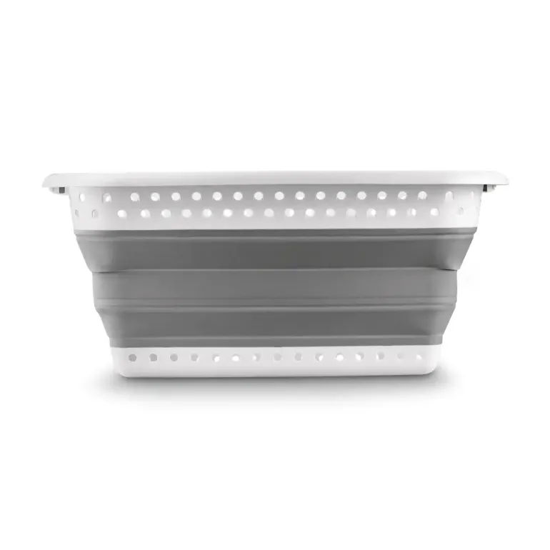 TADAR SILICO KOSZ NA PRANIE SKŁADANY 61X45X26(9)CM SZARY PP+TPR