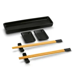TADAR SUSHI ZESTAW 7 ELEM. 1xTALERZYK, 2xMISECZKA DO SOSU, 2xPAŁECZKI,2xPODSTAWKA POD PAŁECZKI
