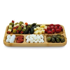 TADAR Talerz półmisek deska 33x19,5 cm na przekąski do serwowania / drewno bambusowe