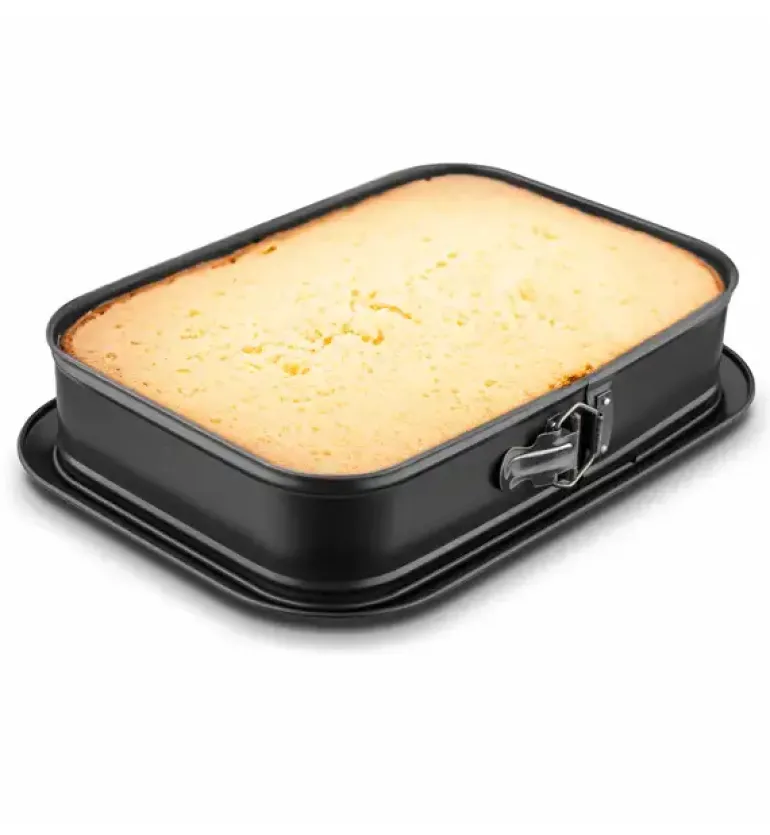 TADAR Tortownica 35 x 24 x 8,5 cm z szeroką podstawą / prostokątna / stal węglowa / non-stick