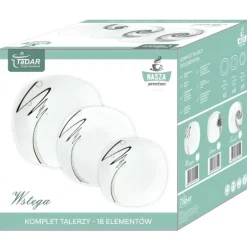 TADAR WSTĘGA Serwis obiadowy 36 elementów dla 12 osób / porcelana