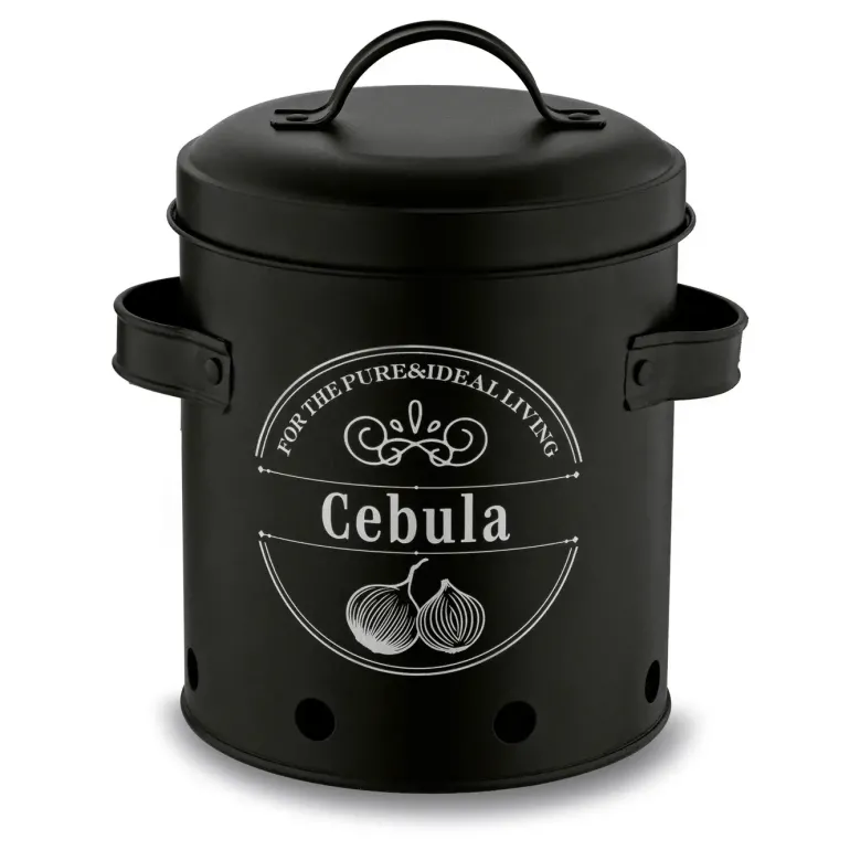 TADAR Zestaw trzech kuchennych pojemników do przechowywania / ziemniaki, cebula, czosnek